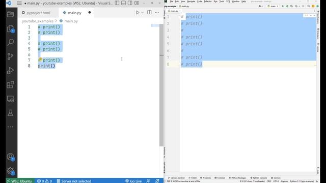 Как ЗАКОММЕНТИРОВАТЬ код в python PYCHARM. Как в python закомментировать НЕСКОЛЬКО строк.