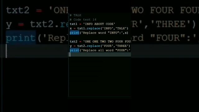 Python Code #14 Test " String Replace "#python #replace #string #code #test #function #short #short