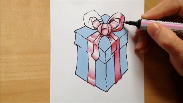 Drawing a Birthday present with Promarkers & Stamps // Crafting cards смотреть онлайн