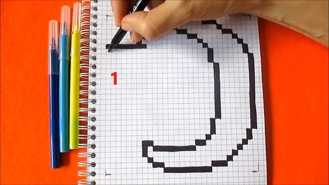 Как рисовать Единорога по клеточкам в тетради  Пиксель Арт How to Draw Unicorn Pixel Art