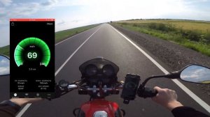 Максимальная скорость на мотоцикле Bajaj Boxer 125x по GPS