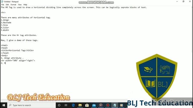 How to create a Horizontal tag or line in html | Horizontal line in html | HTML Programming | #html