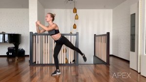 присед в выпаде+мах назад