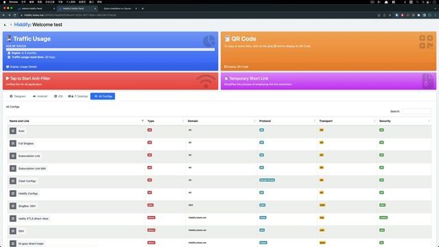 Hiddify面板完整测试 - 老外开发的Singbox/Xray面板 | 支持N种协议组合、用户管理、流量控制、多域名、自动证书申请等功能 ...