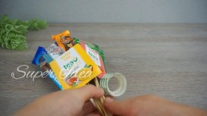 Сладкий букет из чая и шоколада за 15 минут своими руками