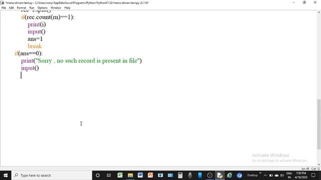 CLASS-12-COMPUTER SCIENCE-PYTHON-CHAPTER-3-FILE HANDLING-PART-3TEXT FILE- MENU DRIVEN PROGRAM