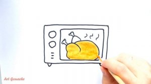 HOW TO DRAW A PICTURE of a microwave and COLOR it? КАК НАРИСОВАТЬ КАРТИНКУ микроволновки?