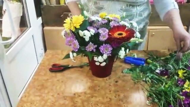 Цветочная композиция в горшочке смотреть онлайн