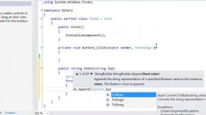 String to binary in C#