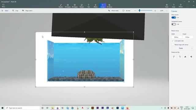Windows 10 Paint3d Tutorial : Make a  3d model Aquarium