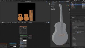 Курс Супер Blender.  Запекание текстур гитары