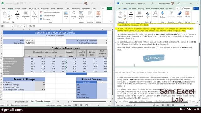 New Perspectives Excel 2019  Module 3 End of Module Project 2 (Sandhills-Sand River Water District)