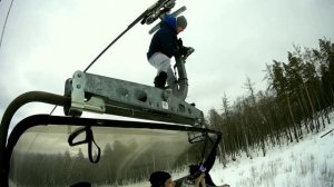 Дебилы 80 уровня, отморозки на горнолыжном подъёмнике