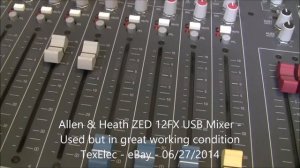 Allen & Heath ZED 12FX USB Mixer - For Sale on eBay - TexElec
