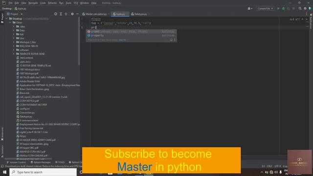Tuple in python. Python part 7.Python Zero To Mastery course. Python for beginner.