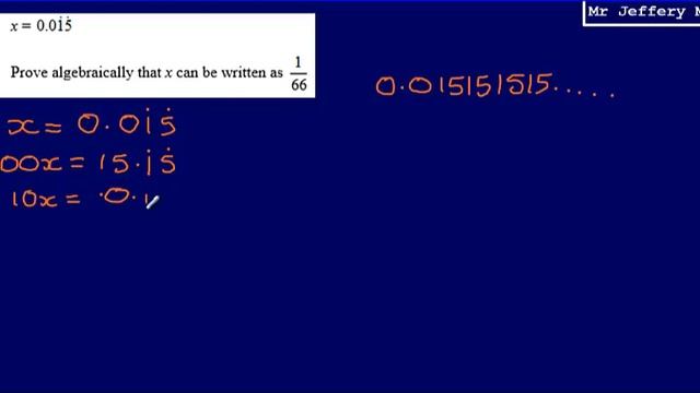 Recurring Decimals to Fractions (GCSE Maths - Edexcel Practice Tests Set 2 - 2H - Question 16) смотреть онлайн