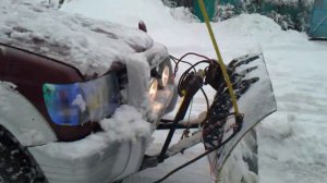 Работа снежного отвала на паджеро 4д56