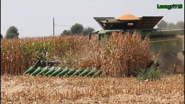 JOHN DEERE X9 1100 + Geringhoff 16 rows | BIG CORN HARVEST IN ITALY