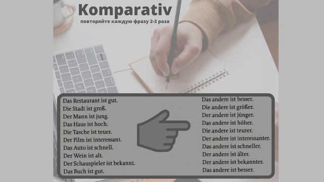 Немецкий язык. Уроки немецкого языка. KOMPARATIV. Уровень B1 #уроки_немецкого #немецкий