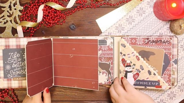 DT ScrapPodruzhka - СП Новогодний мини альбом - Cabin Fever - Carta Bella - как сделать альбом смотреть онлайн