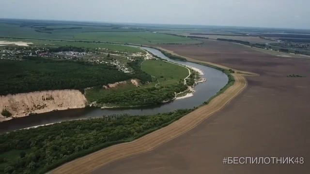 Кривоборье -  обрыв, урочище, излучина Дона ,  аэросьемка