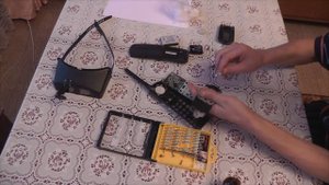 Радиотелефон Панасоник, чистка контактов номеронабирателя/Panasonic radio-telephone, maintenance