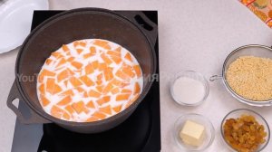 Вкусная пшенная каша с нежной тыквой и изюмом на молоке!