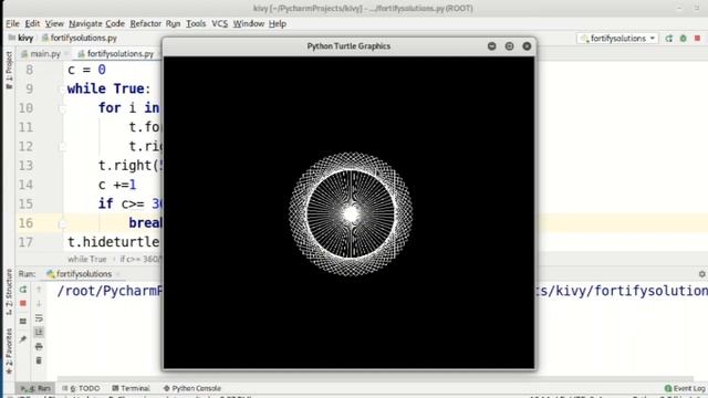 Turtle Python drawing | Turtle Python graphics - using python turtle in pycharm and learn its codin