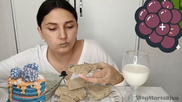 Песочное печенье с ежевичным кремом и молоком      Shortbread with blackberry cream and milk @ vlog смотреть онлайн