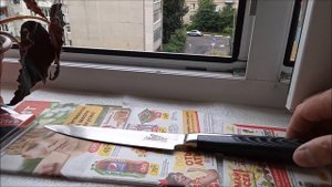 Универсальный кухонный нож Ладомир Дамасская сталь Н6ССМ17.