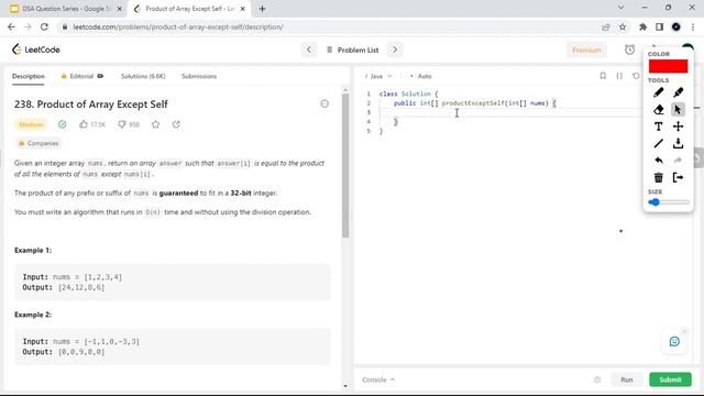 01. [Solution] Product of Array Except Self - Leetcode 238 | Java DSA LeetCode Solutions