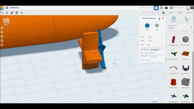 Подводная лодка в Tinkercad смотреть онлайн