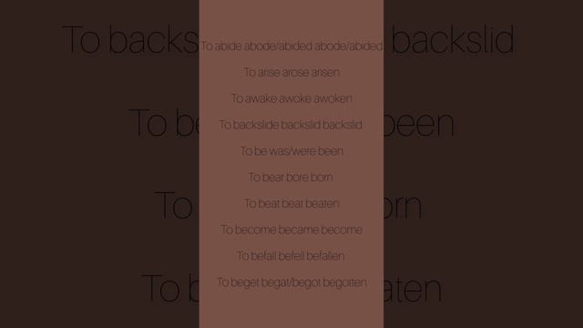 Неправильные Глаголы 1 Irregular Verbs 1