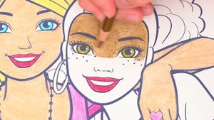 Coloring Barbie & Friends Crayola Coloring Book Page Prismacolor Colored Pencils | KiMMi THE CLOWN
