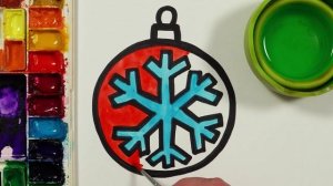 Рисуем Новогодний шар для ёлки фломастерами. Рисование для детей