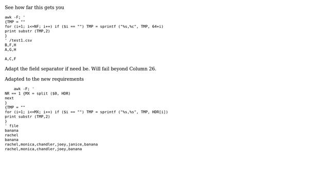 Unix & Linux: Bash to read all columns and display blank cells in each row from CSV file смотреть онлайн