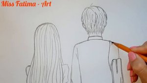 How to draw Romantic Couple with pencil sketch || Girl & Boy || Как нарисовать Романтическую Пару
