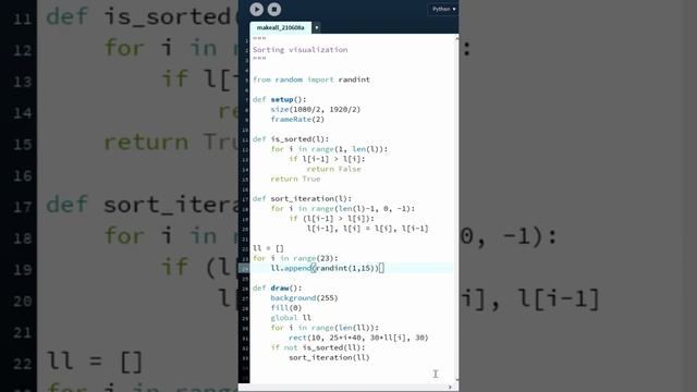 Sorting Visualization | Processing Tutorial | Python