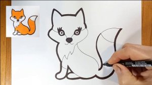 Как нарисовать лису / Рисунок лиса / How to draw a fox.