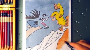 Король лев Раскраски для детей  Раскраска Симба дерется с гиенами  Мои Раскраски