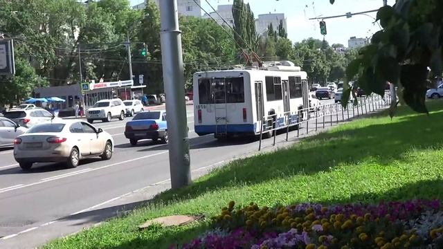уфимский троллейбус проспект октября. электротранспорт россии . прогулка по городу 2022 г лето