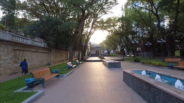Прогулка по утреннему Кисловодску. Улица Ленина. Каскадная лестница