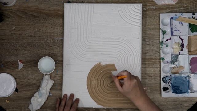 (71) Beautiful Beige DIY Texture Wall Art with Spackle!!