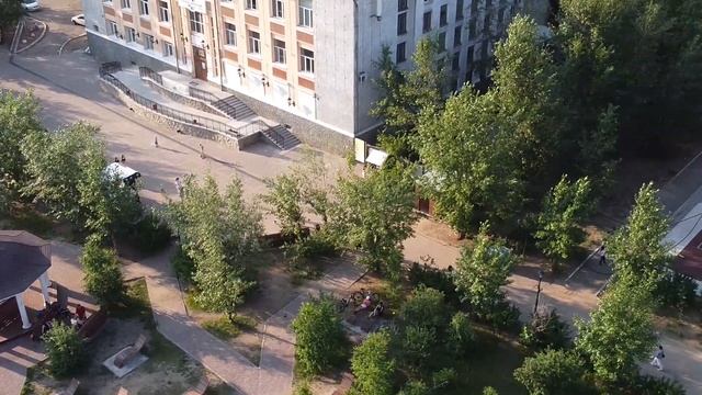 Площадь Декабристов в Чите с высоты птичьего полета