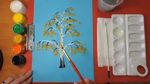 Рисуем осеннюю берёзу