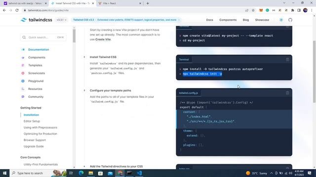 how to install tailwind css in react | vite react смотреть онлайн
