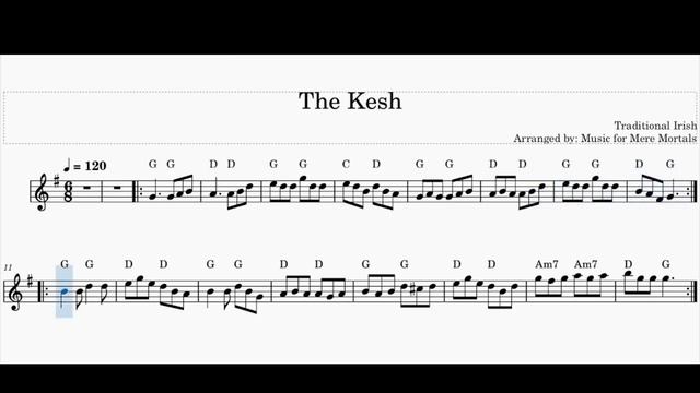 The Kesh – Traditional Irish Jig – Play Along for C Instruments (Violin / Flute / Guitar) смотреть онлайн