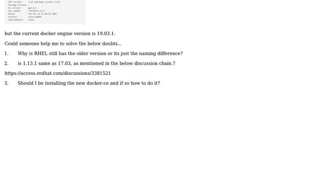 Unix & Linux: Docker in RedHat shows version as 1.13.1 смотреть онлайн