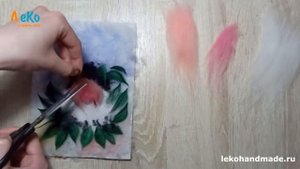 Шерстяная акварель/ Как нарисовать цветы шерстью/ Пионы/ Мастер-класс