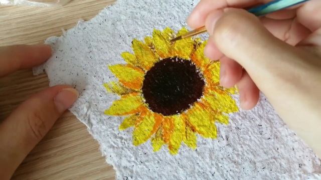 Рисую на самодельной бумаге акрилом и масляной пастелью | Handmade paper